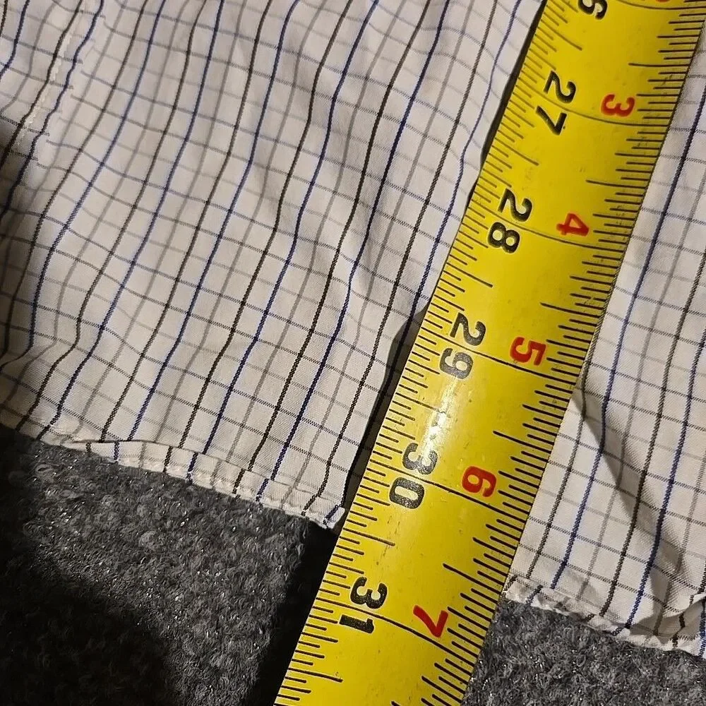 J Crew Shirt Mens XL White Check Long Sleeve Button Up 2 Ply Cotton Pocket